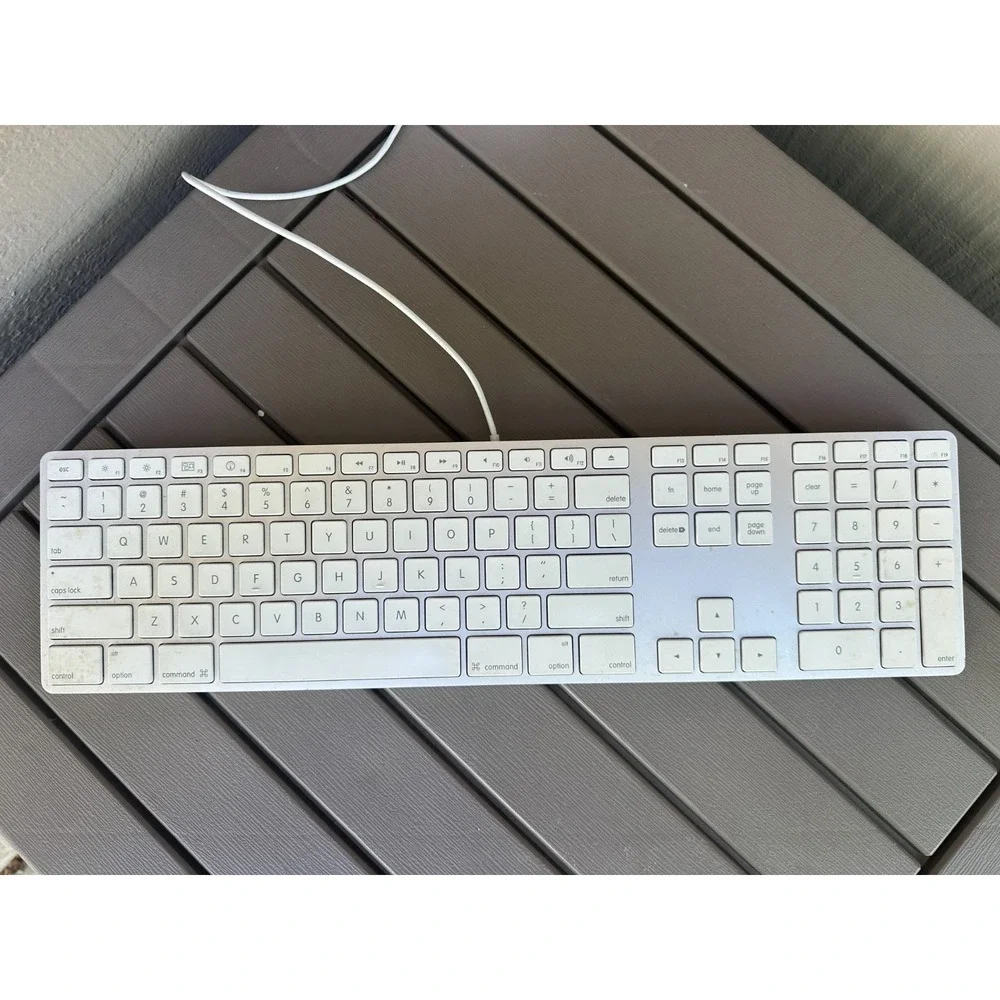Apple White Aluminum USB Wired Keyboard A1243 and Apple Mouse A1152 Tested AF
